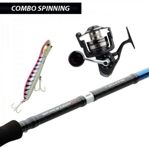 Combo Spinning Savage Gear: Canna SGS2 Jerkbait + Mulinello SGS8 4000 FD + Artificiale Panic Prey V2